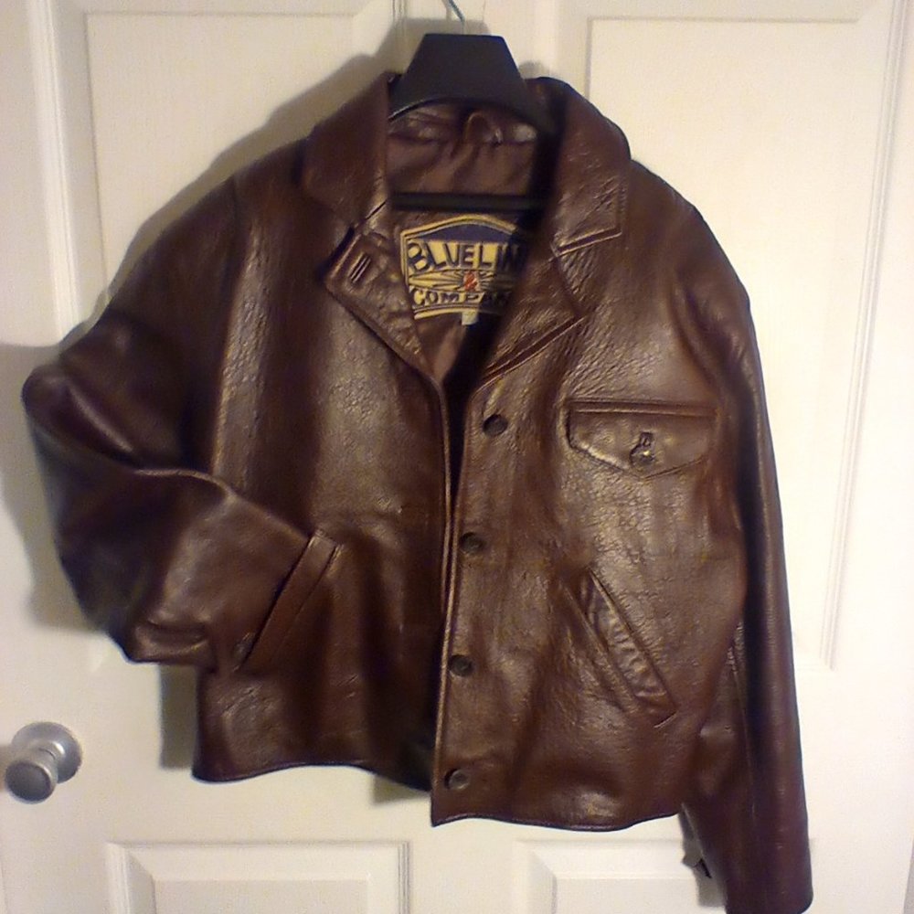 Blueline & Company ladies size medium, brown leather, short jacket.